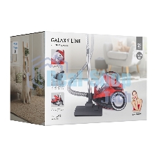 Пылесос Galaxy Line GL 6224 красный/черный, 300/2400 Вт, уборка сухая, пылесборник контейнер 2 л