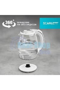 Чайник электрический Scarlett SC-EK27G104 1.7л. 2200Вт белый корпус: стекло/пластик