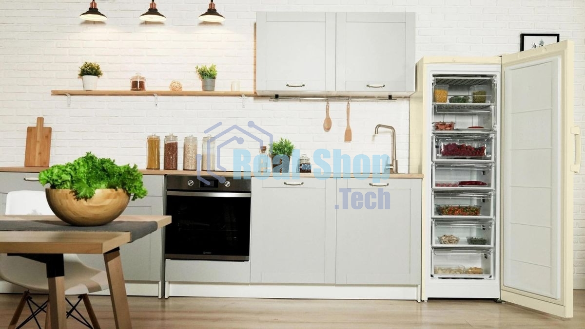Морозильная камера Indesit DSZ 5175 E, бежевый, 261 л, 4 ящика