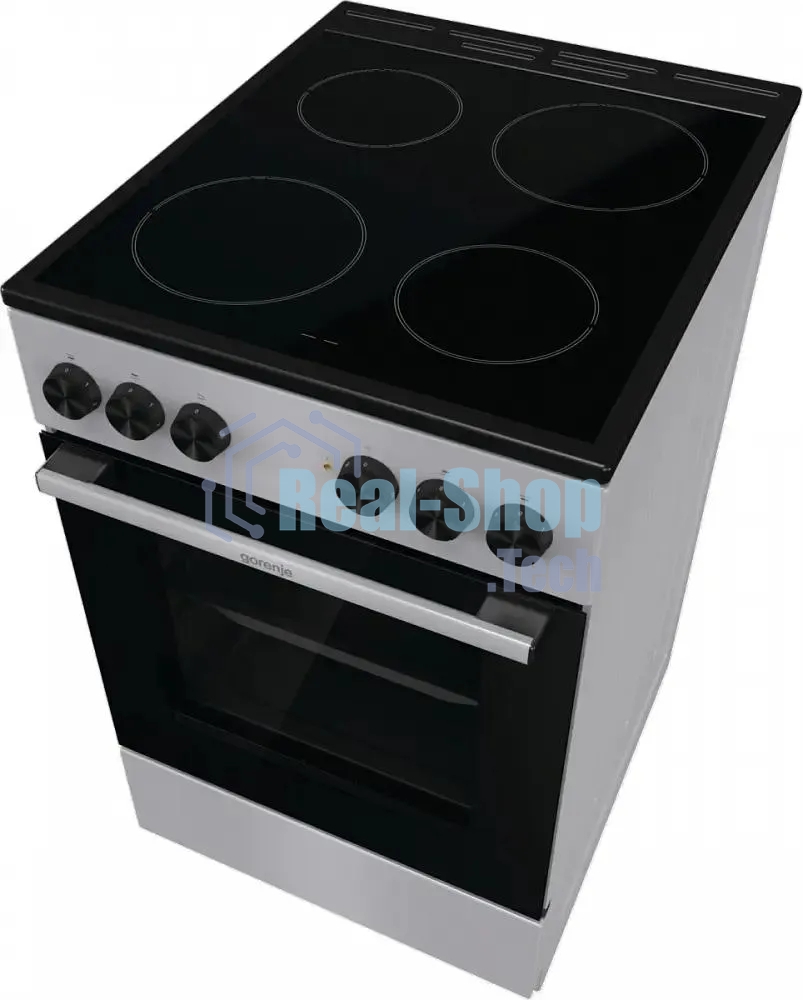 Плита электрическая Gorenje GEC5A12SG серый/черный стеклокерамика (без крышки)