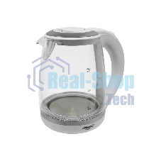 Чайник электрический Atlanta, ATH-2471 бел, стекло Стекло, 2л, 2200Вт, белый, температурная иллюминация, защита от перегрева без воды.