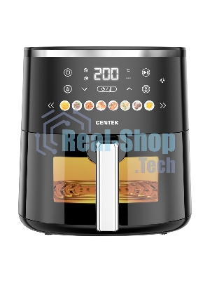 Аэрогриль Centek CT-3105 черный, 1500 Вт, 5 л, сенсор, 8 программ
