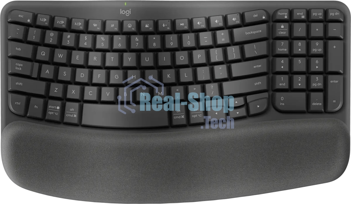 Клавиатура Logitech Wave Keys беспроводная, Bluetooth, радиоканал, серый
