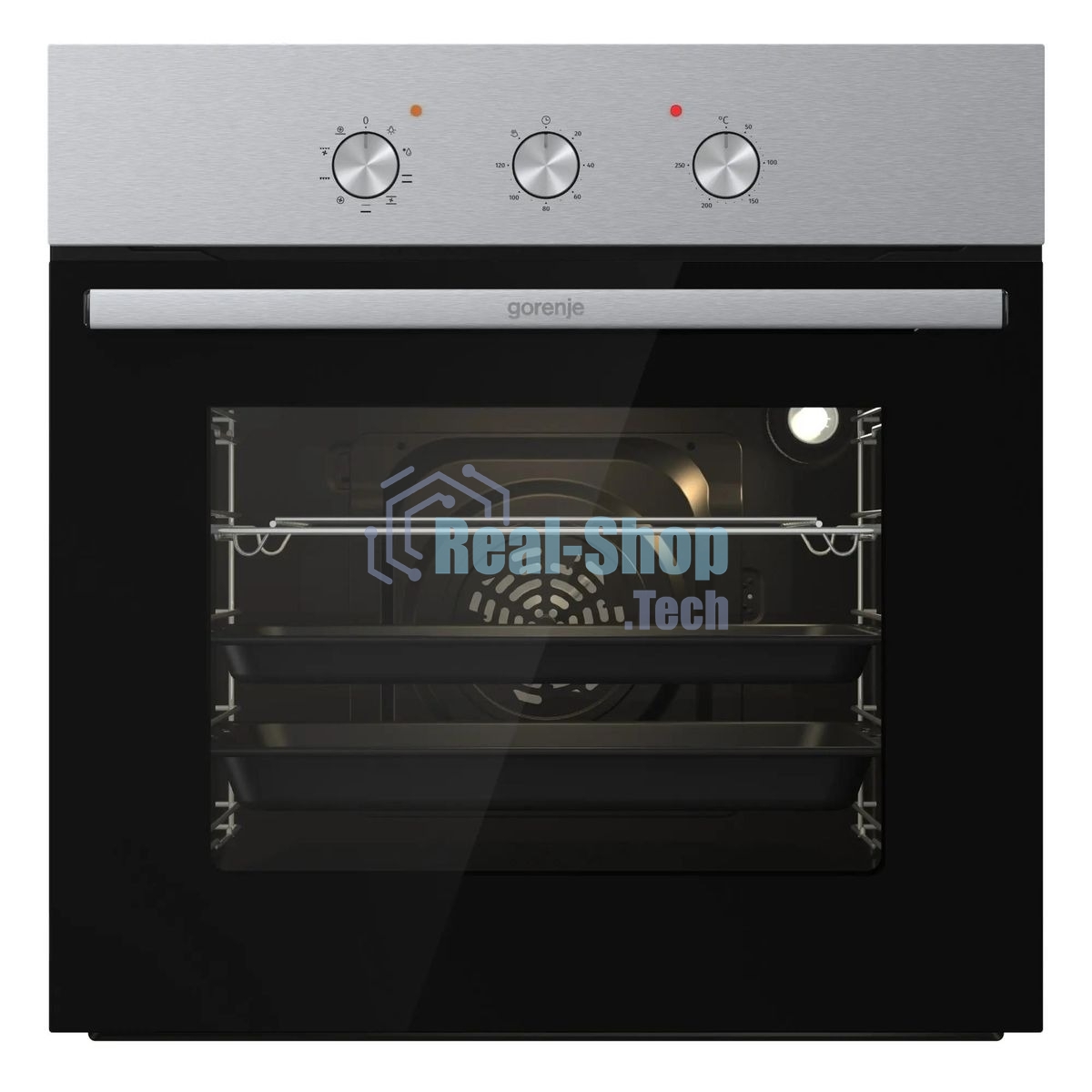 Встраиваемый духовой шкаф электрический Gorenje BO6727E03NX, черный/серебристый