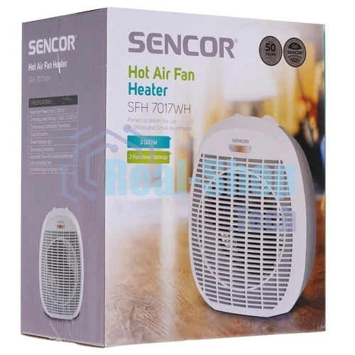 Тепловентилятор Sencor SFH 7017WH, белый, 2000 Вт, 20 м2, термостат