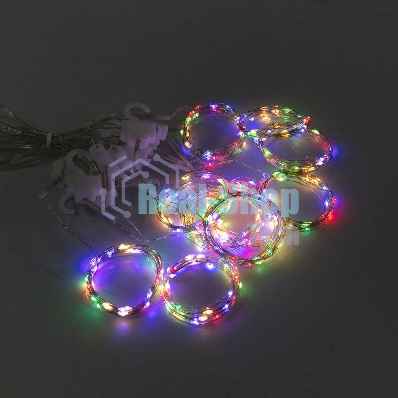 Гирлянда Neon-night светодиодный занавес из росы 3х3м 300 LED IP20 USB + пульт управления с крючками для крепления мультиколор