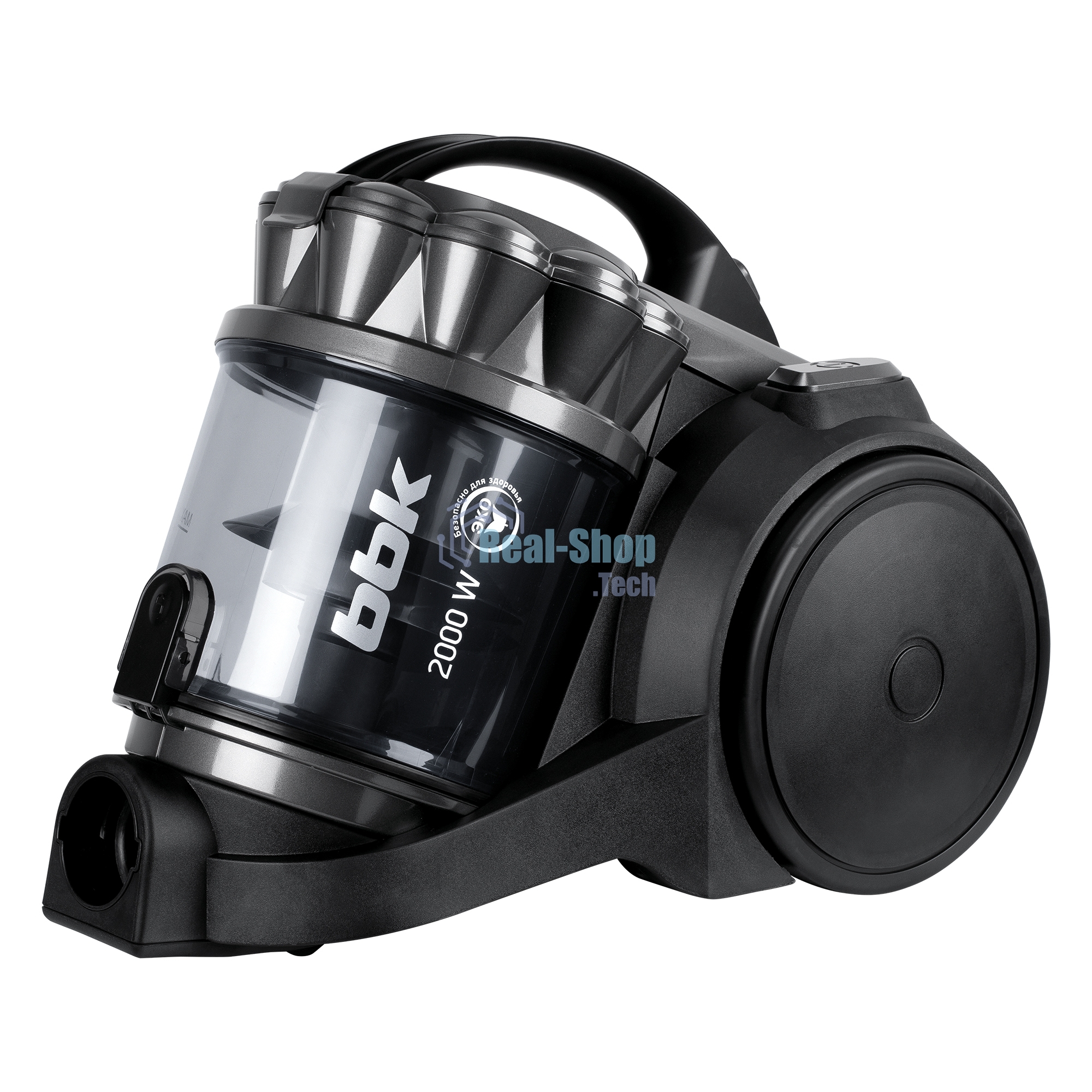 Пылесос BBK BV1505 серый/черный, 350/2000 Вт, уборка сухая, пылесборник контейнер 2 л