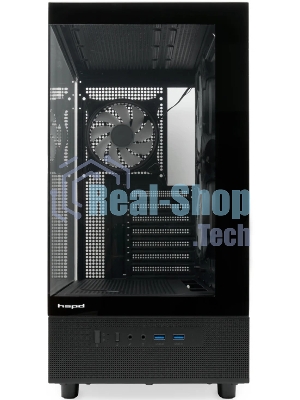 Компьютерный корпус HSPD F710, Panoramic Mid Tower, черный, TG, 0.5 SPCC, 3x120мм ARGb E-ATX, ATX, mATX, mITX 185/395/270мм 2x2.5