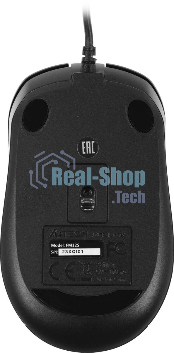 Мышь проводная A4Tech Fstyler FM12S черный, 1200 dpi, USB, кнопки - 3