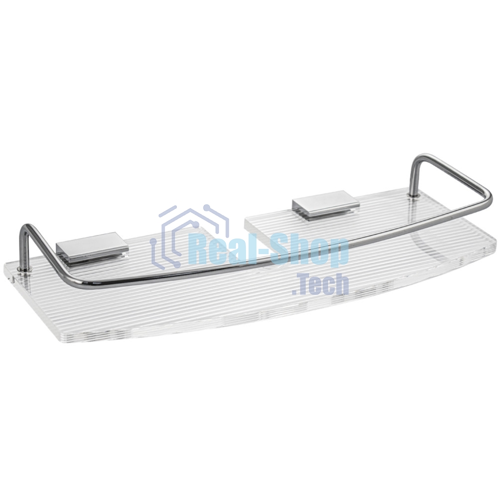 Полка для принадлежностей прямая BRIMIX 14101, для душевых стоек, с бортиком, антивандальная, из оргстекла