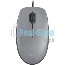 Мышь проводная Logitech M110 серый, 1000 dpi, USB, кнопки - 3