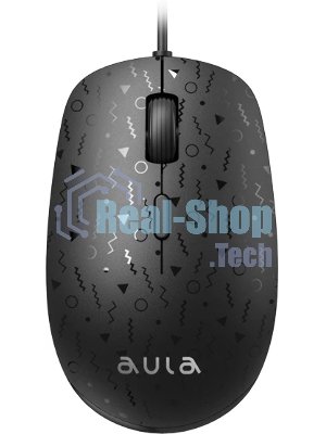 Мышь проводная AULA AM106 черный, 2000 dpi, USB, кнопки - 4
