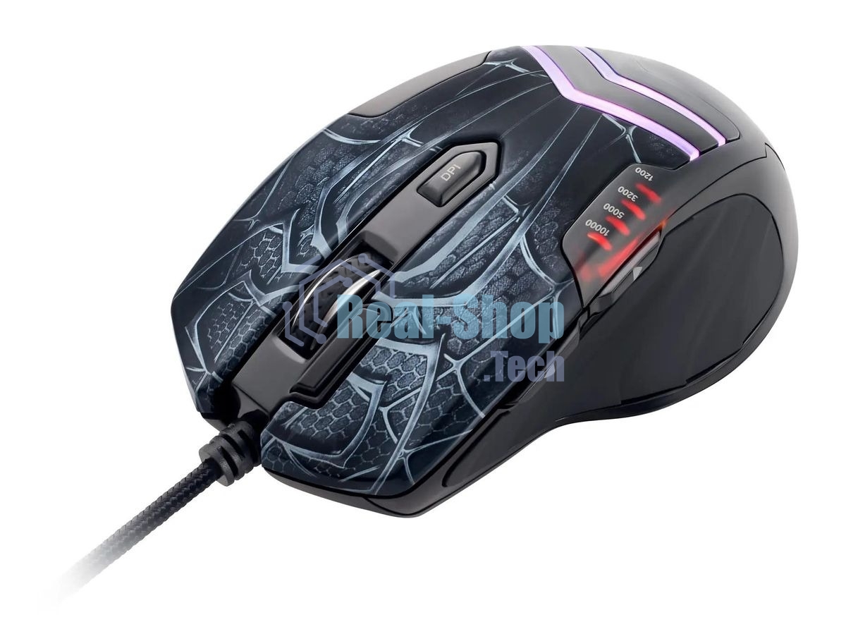Мышь проводная GMNG XM007 черный/красный, 10000 dpi, USB, кнопки - 7