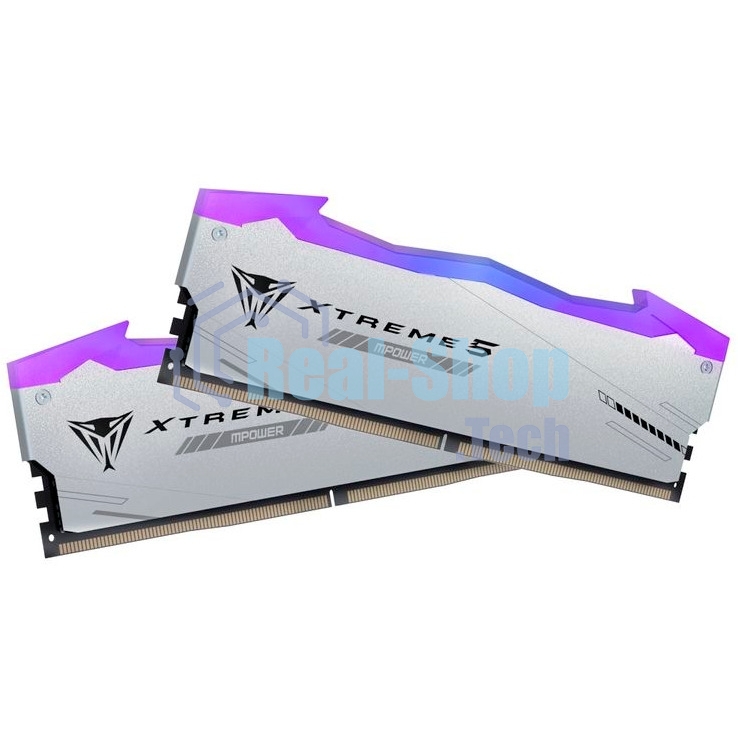 Оперативная память Patriot Viper Xtreme 5, DDR5, 32Gb (2x16Gb), 6400MHz, CL32, DIMM, с радиаторами, RGb, серебристый