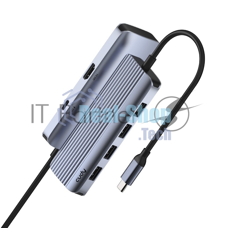 USB-концентратор USB-C Cudy UH500, 1 USB-C 3.0, 1x 4K@30Hz HDMI Port, 1x 100W USB-C port for PD Charging, 4x USB-A (UH500)