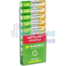 Аккумулятор GP 100AAAHCRGY-CRB10 AAA NiMH 1000mAh (10шт) блистер