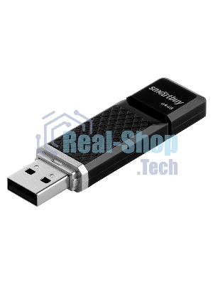 Флешка USB Smartbuy Quartz black (SB64GbQZ-K), 64Gb, USB 2.0, R/W 25/15, черный