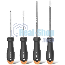 Набор отверток Home Series Gray Deli HT1004C 4шт SL5x100+SL6x150+PH1x100+PH2x150, эксклюзивный дизайн, рукоятка из высококачественного софттач пластика