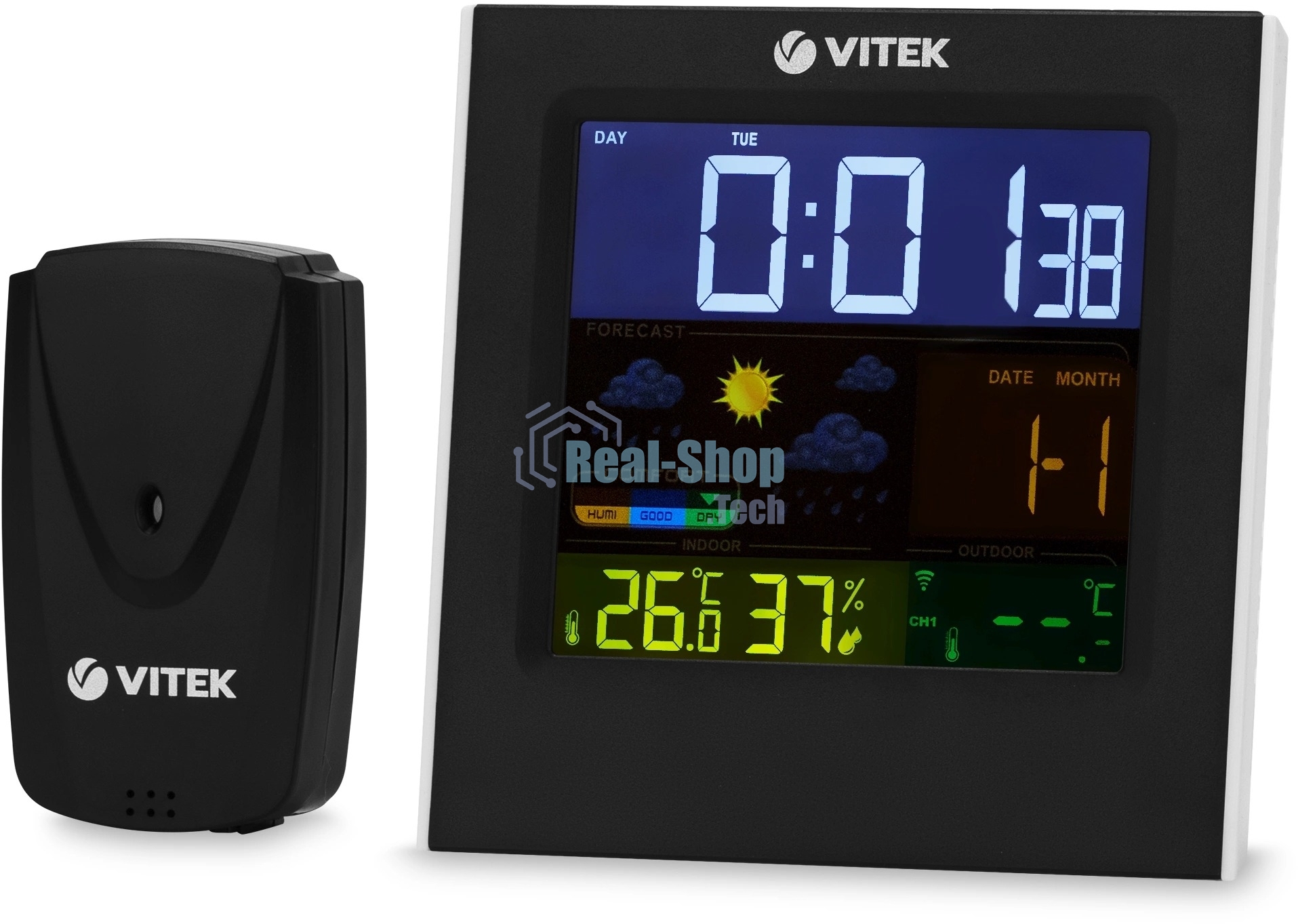 Погодная станция Vitek VT-6411 черный/белый