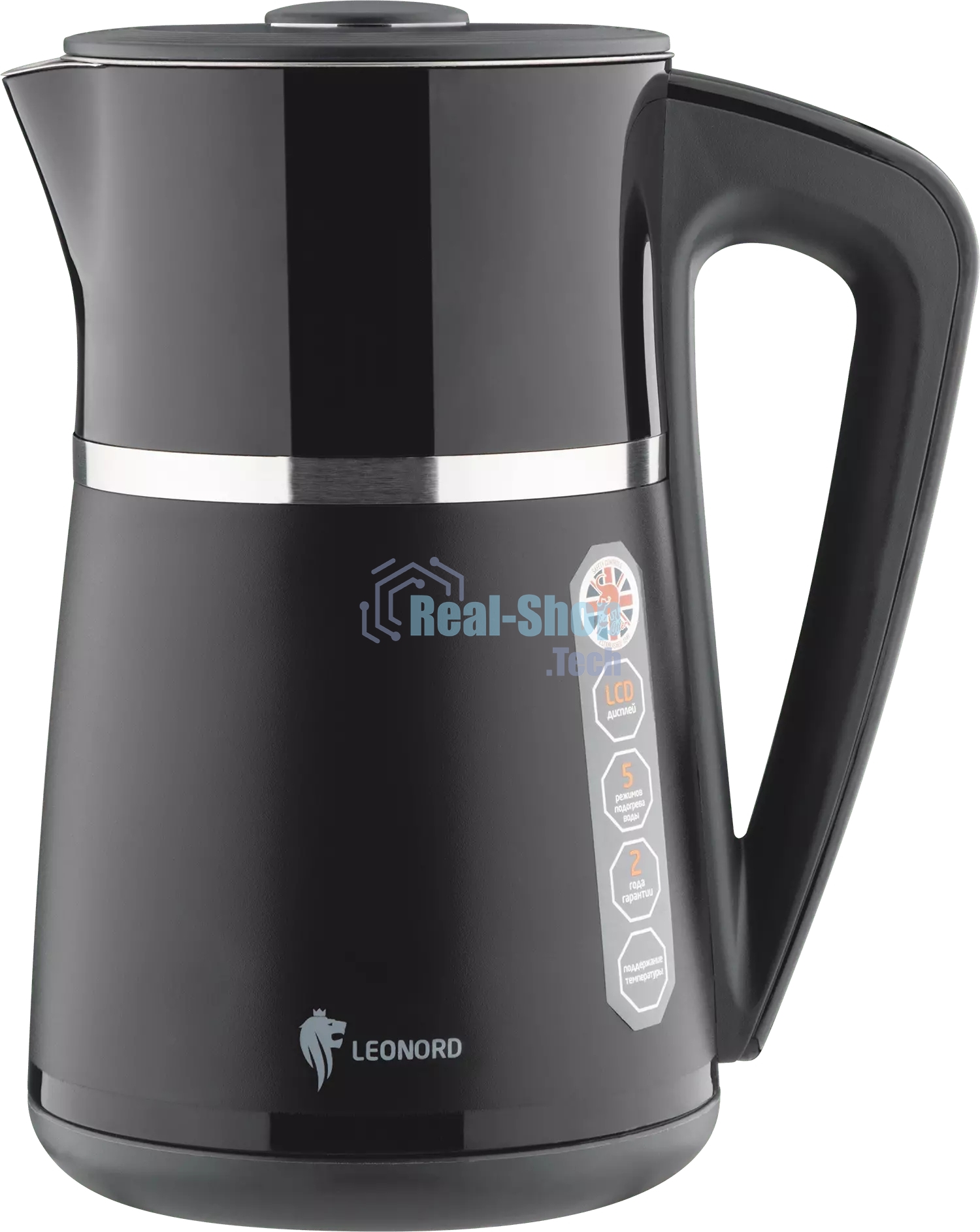 Чайник электрический LEONORD LE-1512 1.7 л, 1850-2200 Вт, черный