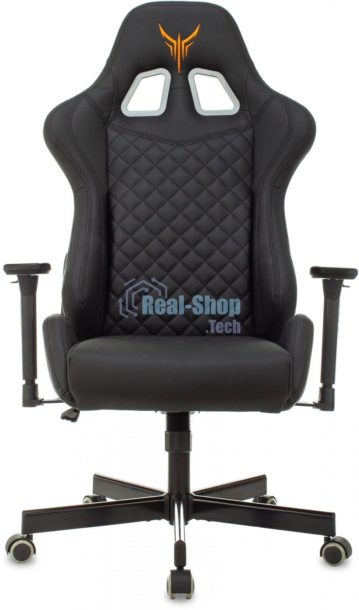 Кресло игровое Knight ARMOR черный, ромбик, эко.кожа, с подголовником, крестовина металл