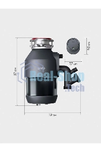 Измельчитель пищевых отходов Tuvio KDА25H11 с автоматической подачей воды и подсветкой