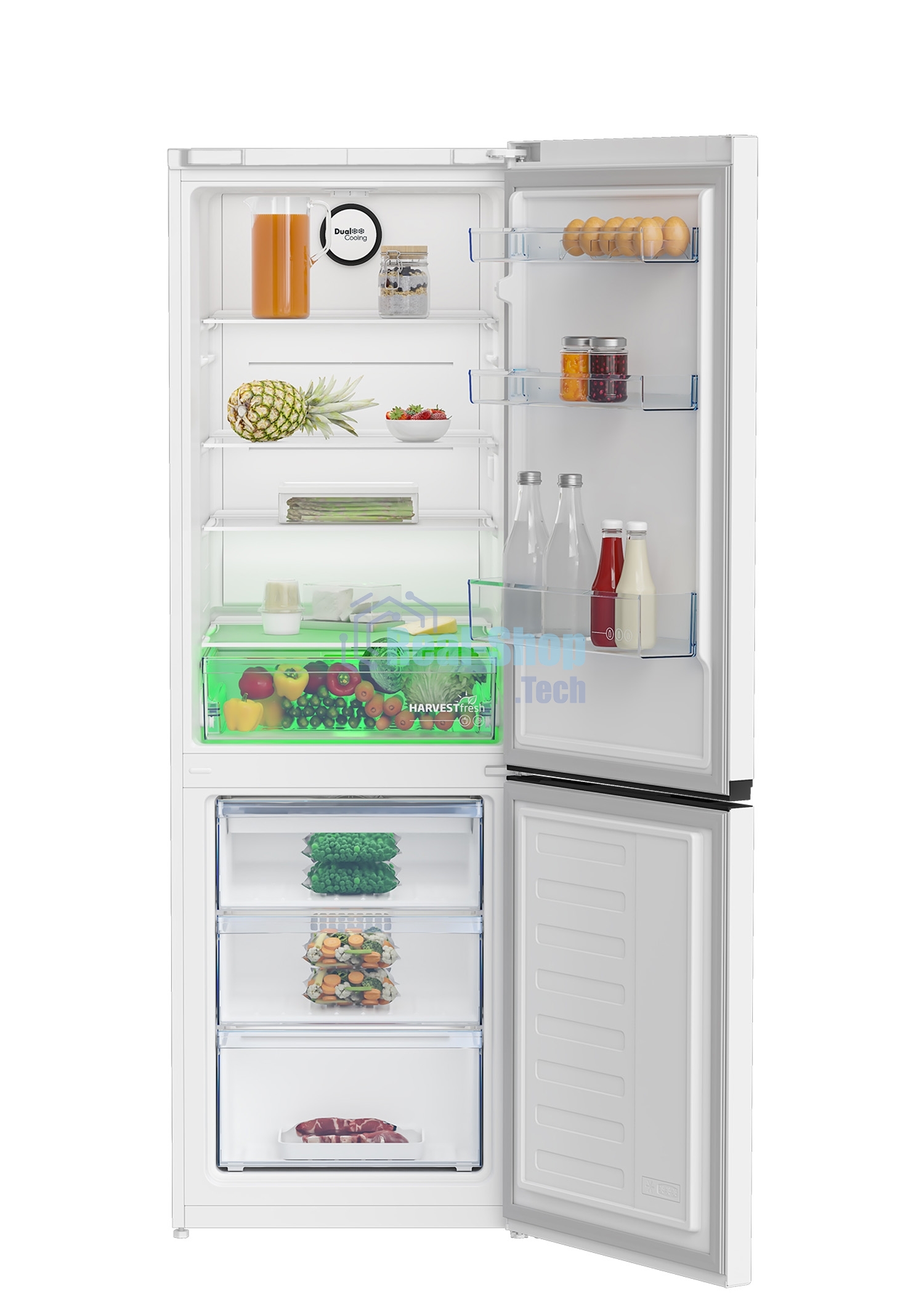Холодильник Beko B1RCNK362W белый, двухкамерный, 220/100л, морозилка снизу, No Frost
