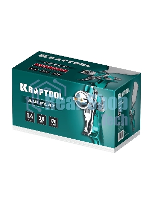 Краскопульт пневматический KRAFTOOL AirFlat LVLP c верхним бачком, 1.4мм