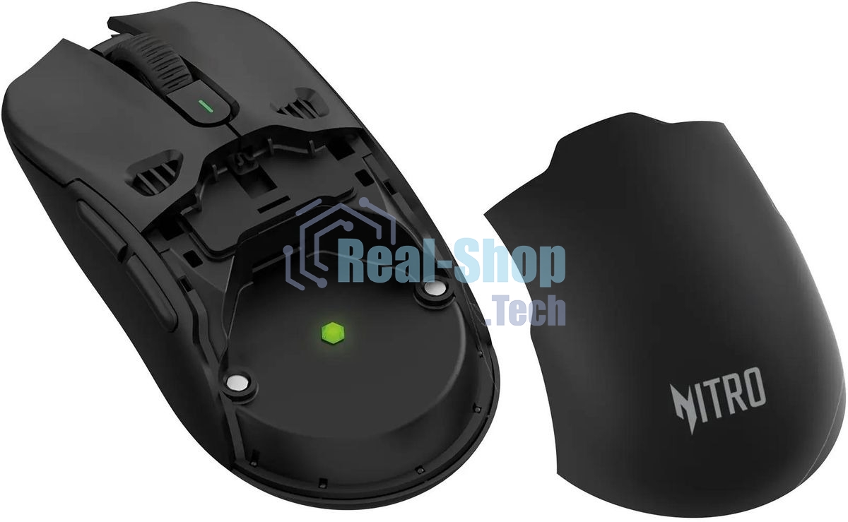 Мышь беспроводная Acer Nitro OMR404 черный, 6400 dpi, радиоканал, Bluetooth, USB, кнопки - 6