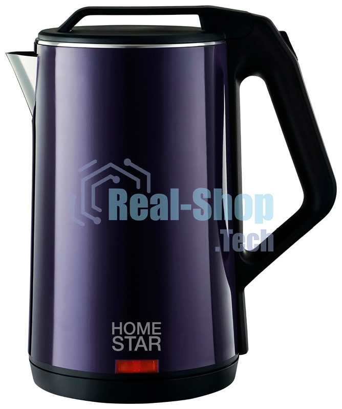 Чайник электрический Homestar HS-1036 1,8 л, 1500 Вт, нержавейка+пластик, двойной корпус, фиолетовый