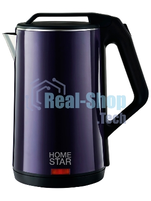 Чайник электрический Homestar HS-1036 1,8 л, 1500 Вт, нержавейка+пластик, двойной корпус, фиолетовый