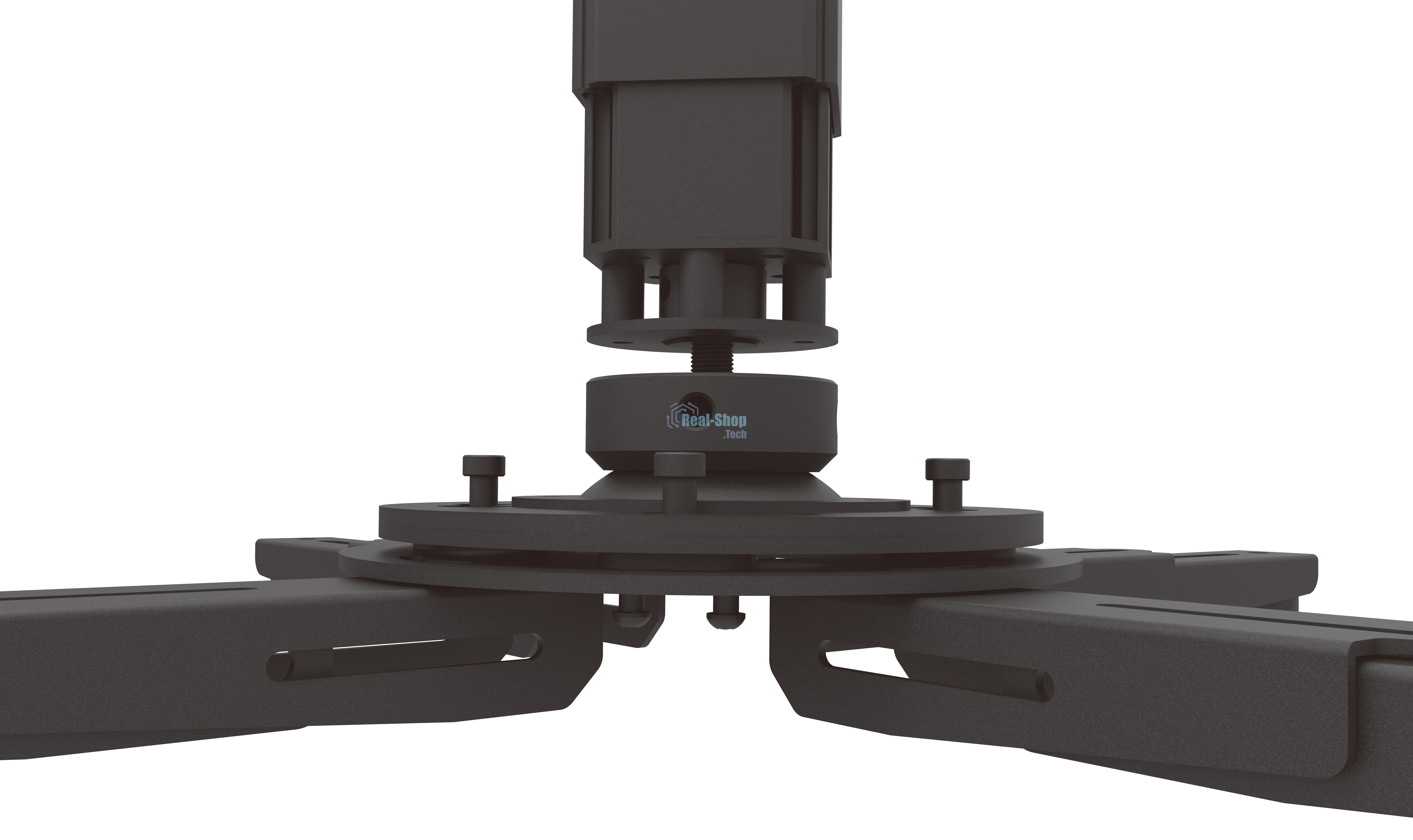 Потолочный комплект для проектора Wize Pro PRXL47A длина штанги 117,7-200,7 см, расстояние между крепежными отверстиями 404 мм,наклон +/-11°,вращение 360°, до 100 кг,черный