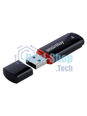 Флешка USB Smartbuy Crown black (SB8GbCRW-K), 8 Gb, USB 2.0, R/W 15/5, черный/красный