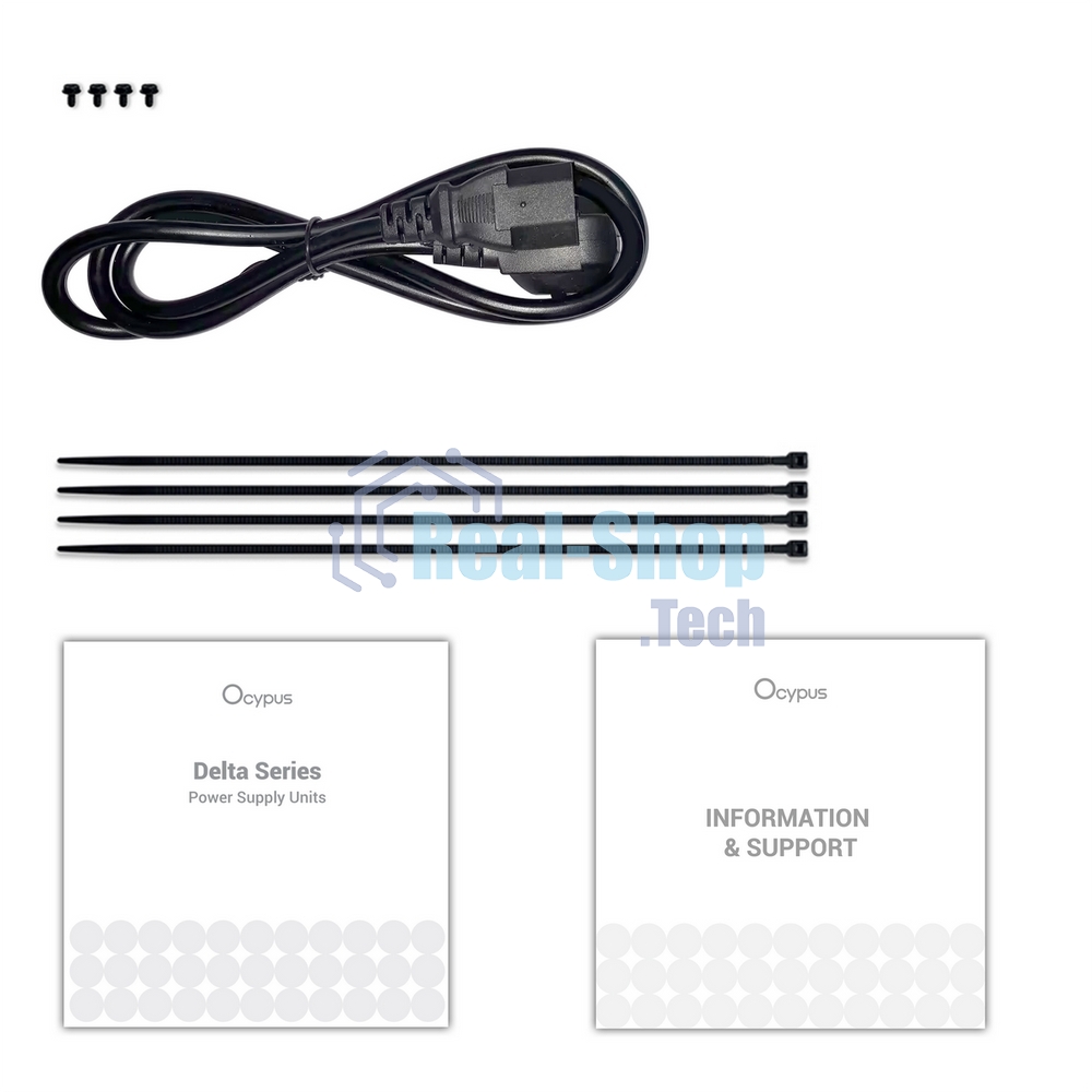 Блок питания 750W Ocypus Delta P750 (ATX, 80 PLUS Bronze, APFC, 20+4 pin, 120мм fan, PCI-E 6+2Px3, 8xSATA) (Delta-P750-B1FDBK024X-EU)