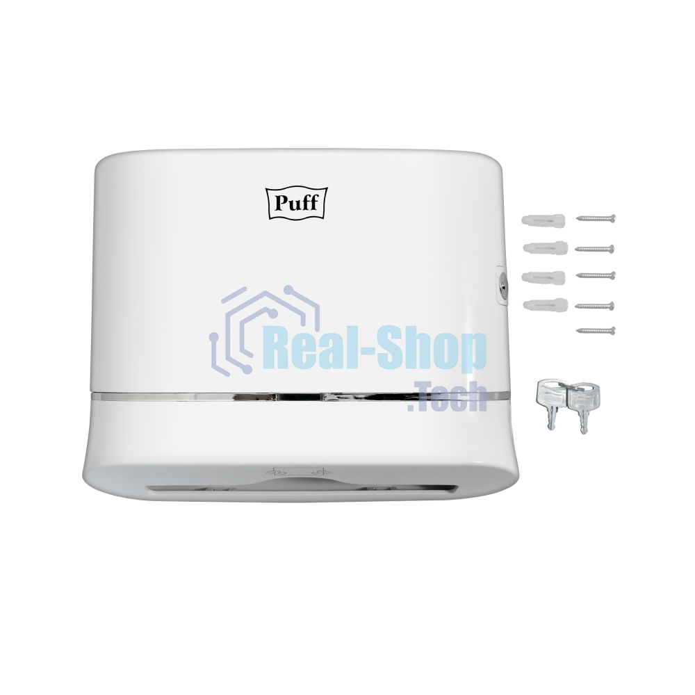 Диспенсер бумажных полотенец Puff 5135, белый, с замком, ABS-пластик