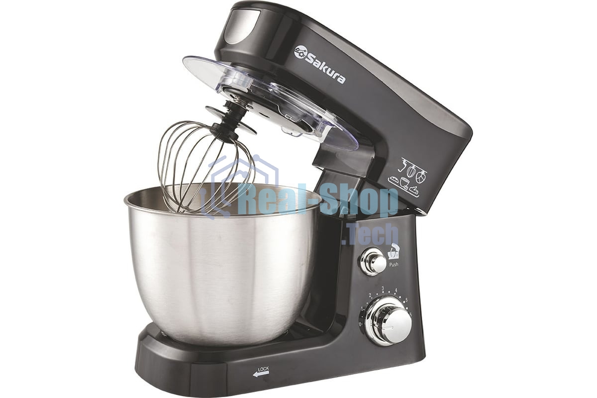 Миксер Sakura SA-6327BK черный, стационарный, 1000 Вт, 3.5 л, 6 скоростей