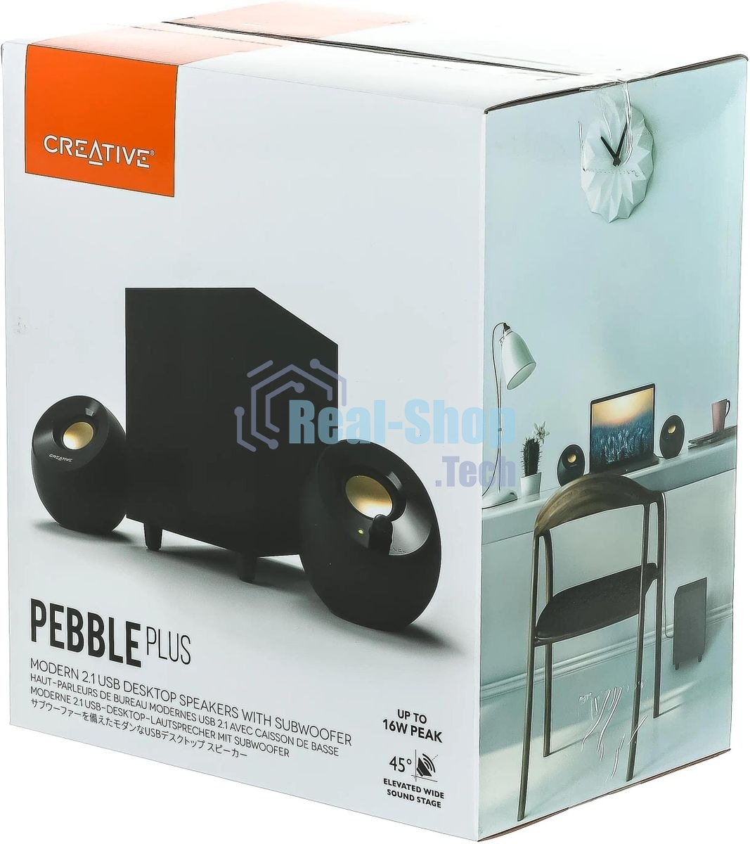 Акустическая система Creative PEBBLE PLUS 2.1 черный 8Вт