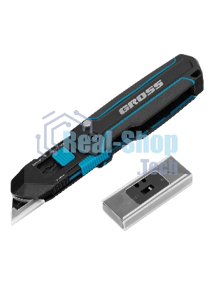 Нож-скребок складной Gross 78891, 19 мм, сменное лезвие, SK2, 5 запас. лезвий, алюмин. корпус, клипса