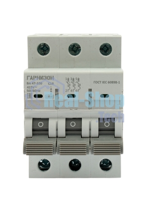 Автоматический выключатель Гарнизон CB-47100-3-16-10-C, ВА 47-100, 3P, 16А, 10kA (С)