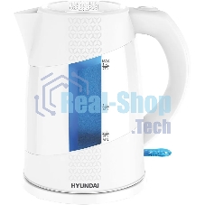 Чайник электрический Hyundai HYK-P2407 1.7л. 2200Вт белый/голубой (корпус: пластик)