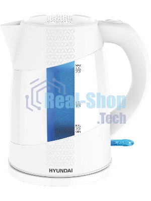 Чайник электрический Hyundai HYK-P2407 1.7л. 2200Вт белый/голубой (корпус: пластик)