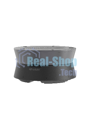 Спикерфон Infobit [iSpeaker M500] для переговорных комнат (15-25кв.м.) на 5-8 человек: 8 всенаправленных микрофонных капсюлей, AEC, AGC, RS. Макс. расстояние - 5 метров. Макс.5 устройств подкл. daisy chain (RJ45). Works with iCam VB60