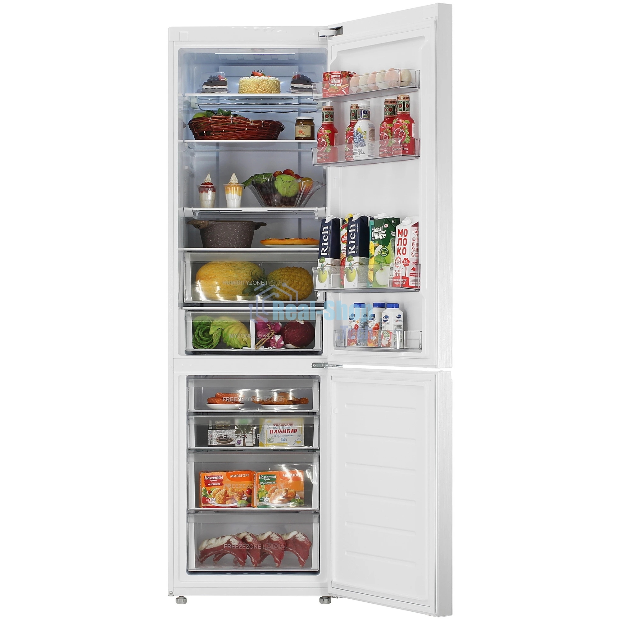 Холодильник Haier C4F640CGWGU1 белый двухкамерный 285/115л морозилка снизу, No Frost