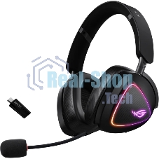 Гарнитура ASUS ROG Delta II чёрный, беспроводная + проводная, Bluetooth, подсветка