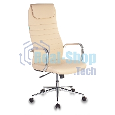 Кресло руководителя Бюрократ KB-9N/ECO/OR-12 бежевый, сиденье бежевый, искусственная кожа, крестовина хром, колеса черный