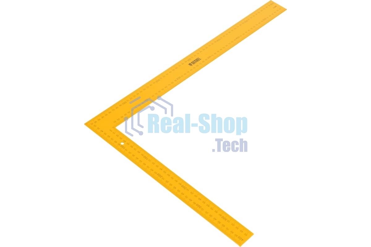 Угольник Denzel стальной, 400 мм х 600 мм, ультрафиолетовая печать (измерительная шкала)