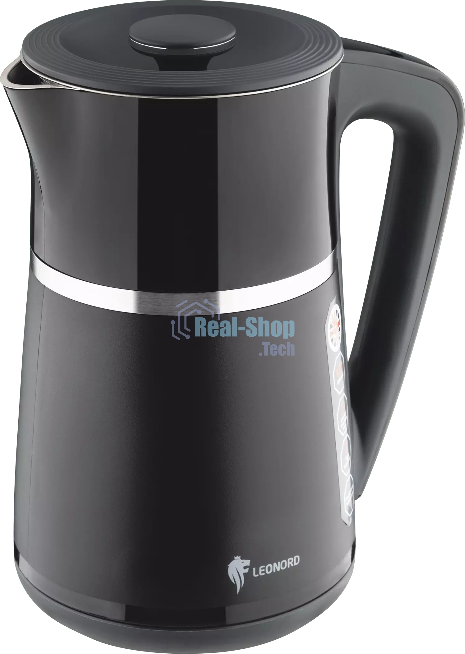Чайник электрический LEONORD LE-1512 1.7 л, 1850-2200 Вт, черный