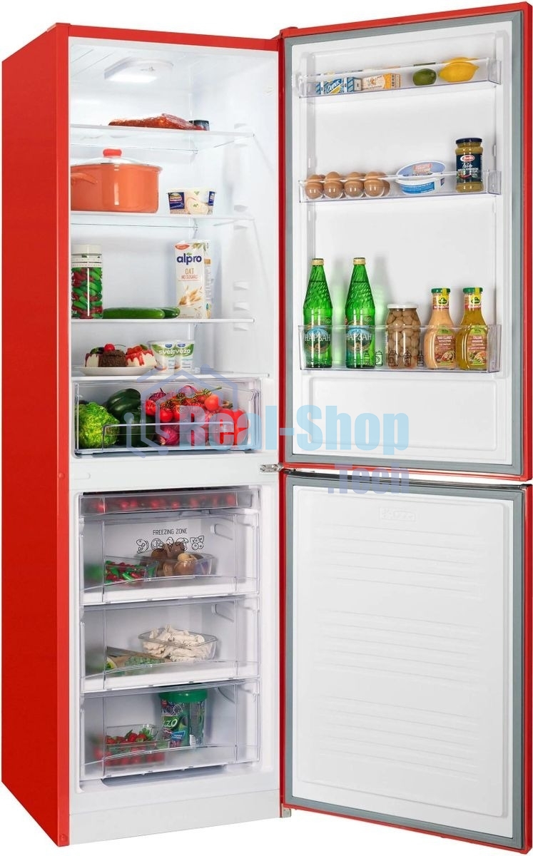 Холодильник Nordfrost NRB 162NF R красный двухкамерный 205/105 л морозилка снизу