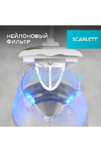 Чайник электрический Scarlett SC-EK27G104 1.7л. 2200Вт белый корпус: стекло/пластик