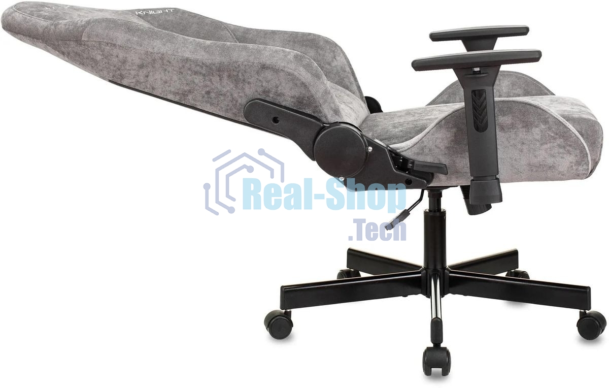 Кресло игровое Бюрократ Knight N1 Fabric серый Light-19 с подголов. крестовина металл